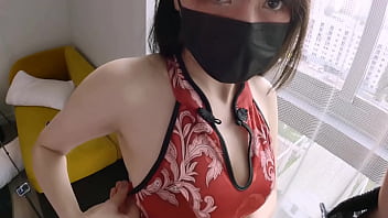 Pacar Asia Berpayudara Besar Pakai Cheongsam Tiongkok Dikentut Sampai Muncrat